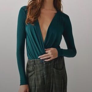 Free People Deep Green Bodysuit